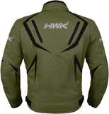 Motorcycle Jacket Riding HWK Mens Textile Motocross Dualsport Racing Hi-Vis Biker CE Armored Waterproof Jackets (Military Green, L)